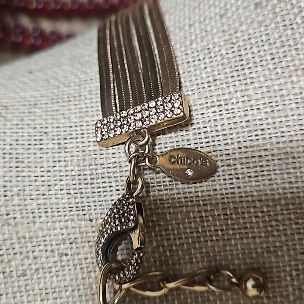 Vintage Chico's goldtone necklace with rhinestones - Picture 6 of 7